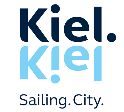 Logo der Stadt Kiel mit dem Schriftzug "Sailing.City."